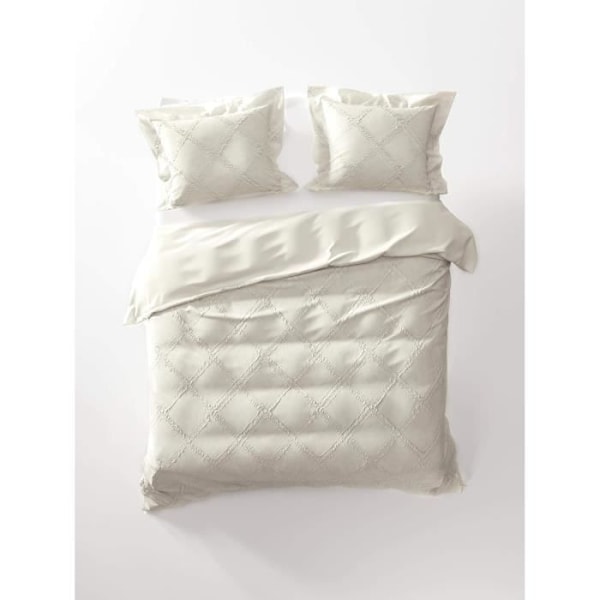 Duvetöverdrag - Madelein - 140x220 cm - 100% Bomull Percale - Färg Ecru - Antik ääne äggskal