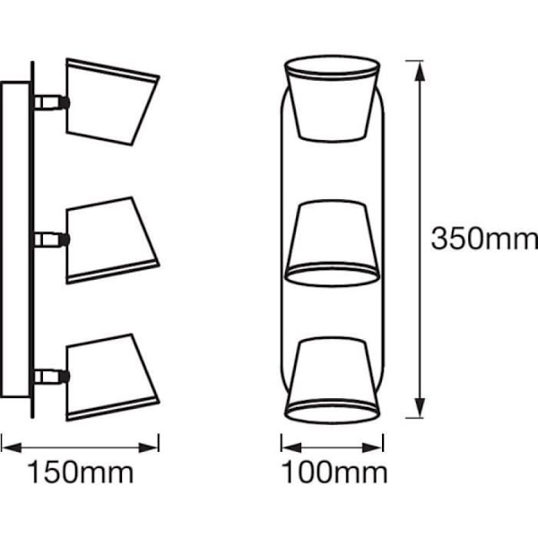 LEDVANCE LED Spot Vägglampa Trippel - 3 x 7W - IP44 - Vit - Varm / kall Vit - Varm/Kall