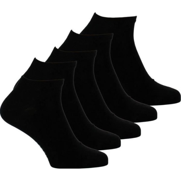 Basic Solid | Förpackning med 5 par korta svarta strumpor i stretchig bomull och polyamid Svart 40/46