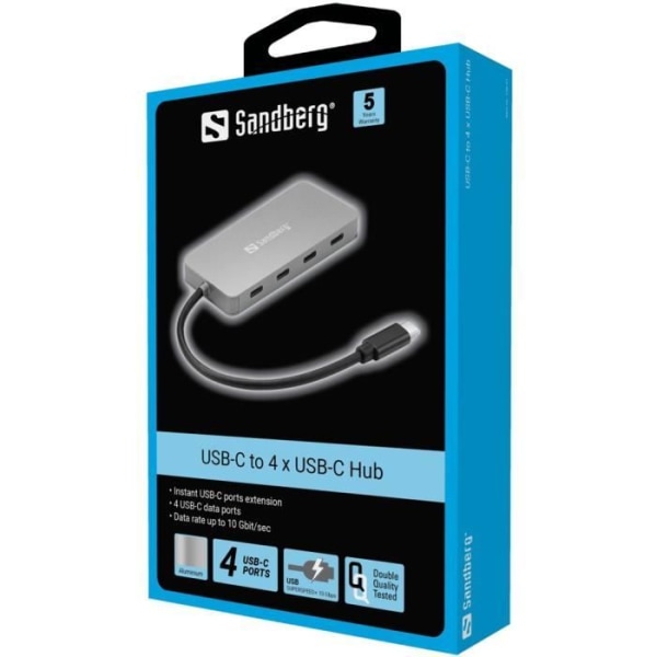 SANDBERG 136-41 USB 3.2 GEN 1 (3.1 GEN 1) TYPE-C 1 HUB &amp; KONCENTRATOR