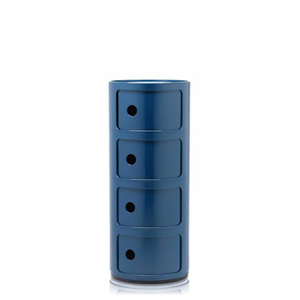 Liten Kartell förvaringsenhet - 0498515 - Componibili, Behållare 4 element, Blå, Rund bas