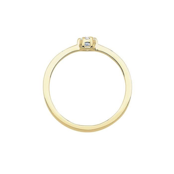 Diamore dam 9k (375) gult guld - guld rund diamant - 0606942917 56