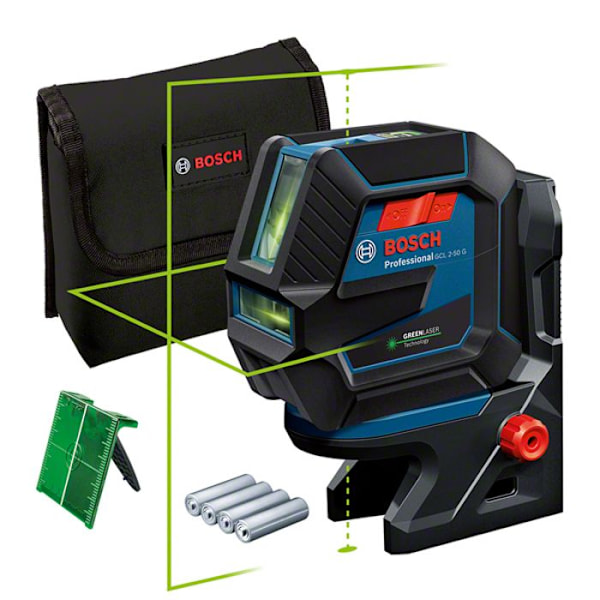 Grön laser 2 punkter och linjer GCL 2-50 G - BOSCH - Robust och lätt att använda Grön