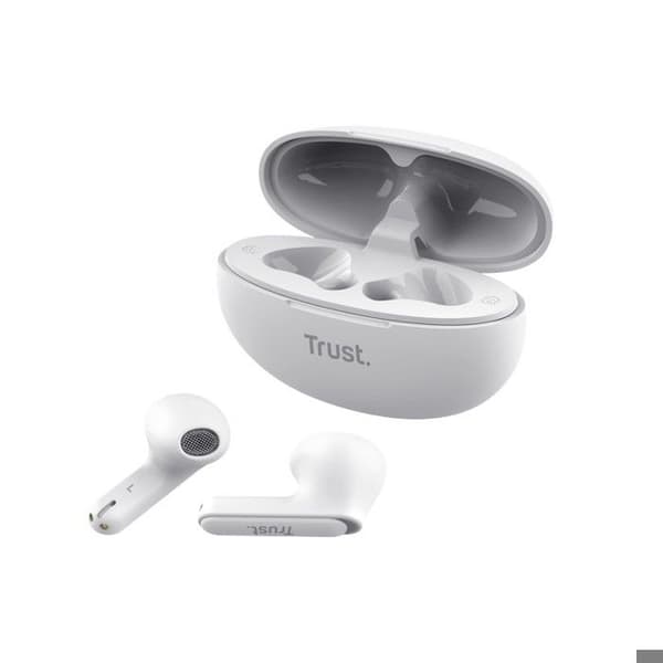 Bluetooth-hörlurar - Trust - Yavi - In Ear - 23H batteritid - ENC brusreducering - Vit Vit