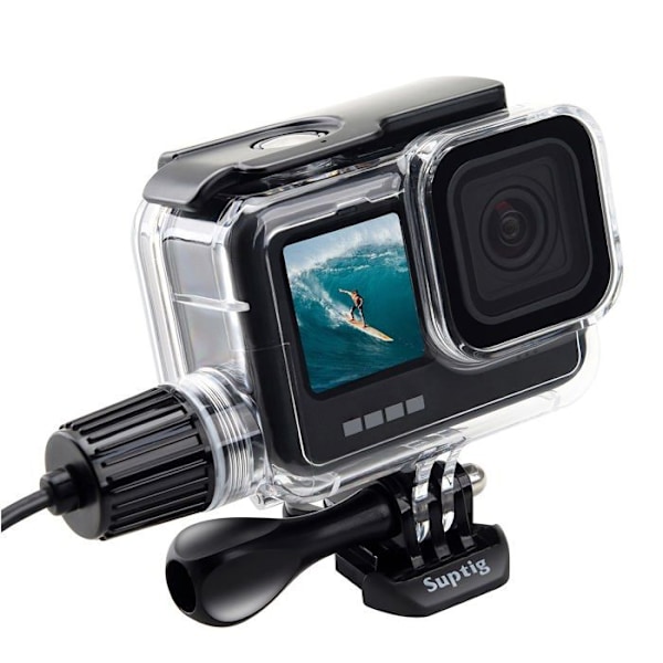 Suptig - RSX-376 - Vattentätt fodral för GoPro Hero 12 Hero 11 Hero 10 Hero 9 Svart 50 m