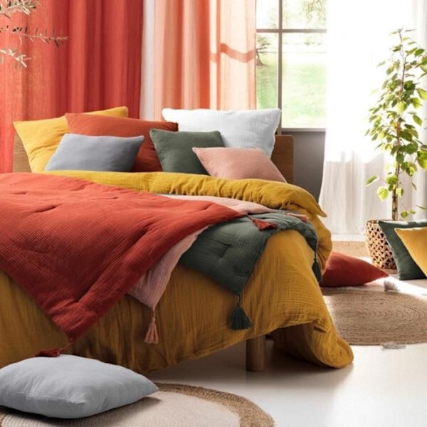 Sängkläder Set 3 Delar "Angelia" 240x220cm Gul Gul