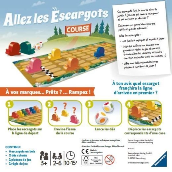 Go sniglar - Ravensburger - Brädspel för barn - Kursspel - 2 till 6 spelare - Från 3 år Blå