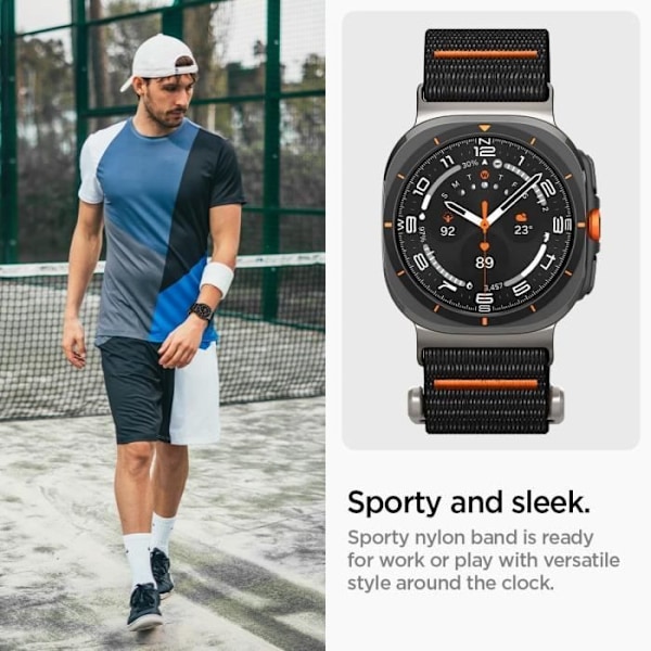 Armband - SPIGEN - Dura Pro Flex - Kompatibel med Samsung Galaxy Watch Ultra 47mm - Svart - Zinklegering Svart