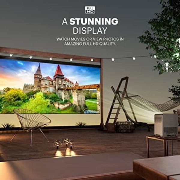 Kodak FLIK HD10 smart projektor | Android TV 1080p FHD-videoprojektionssystem med Google Assistant, Wi-Fi, Bluetooth 5.