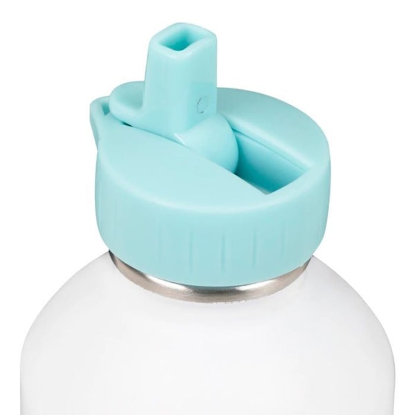 Barnvattenflaska Rostfritt stål - Lätt att rengöra - Återanvändbar vattenflaska - Kapacitet 300ml - 17 cm x 6,5 cm - Rosa - Enhörning Vit