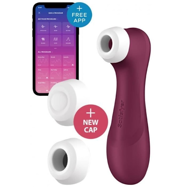 Clitoral sexleksak - Satisfyer - Pro 2 Connected Generation 3 - Bordeaux - Silikon - Vattentät IPX7 Bordeaux