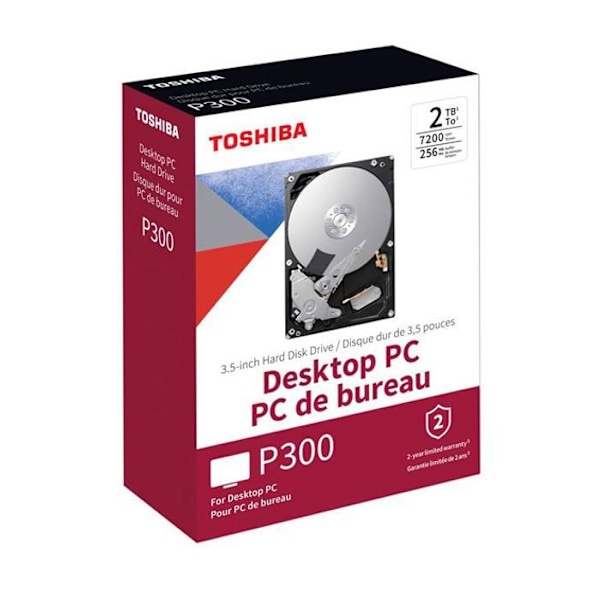 Toshiba P300 intern hårddisk - HÖGPRESTANDA HÅRDDISK 2 TB - 7200 RPM - 64 MB