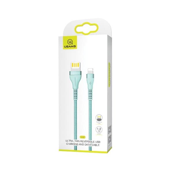 USAMS U33 Lightning-kabel 1,2 m, snabb laddning, blå