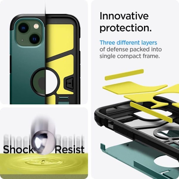 Telefonfodral - telefon bumper Spigen - ACS04566 - Tough Armor Fodral för iPhone 13 - Midnattsgrön