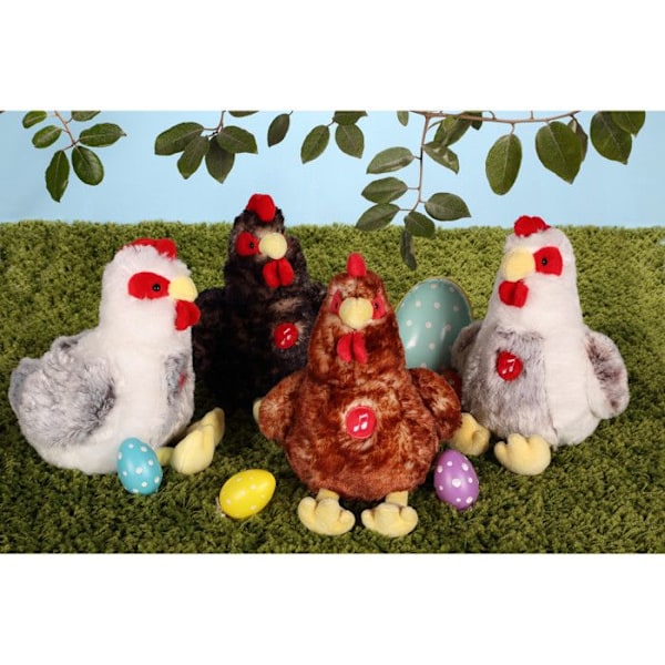 Gipsy Toys - Grå & Vit klingande Höna - 22 cm Röd