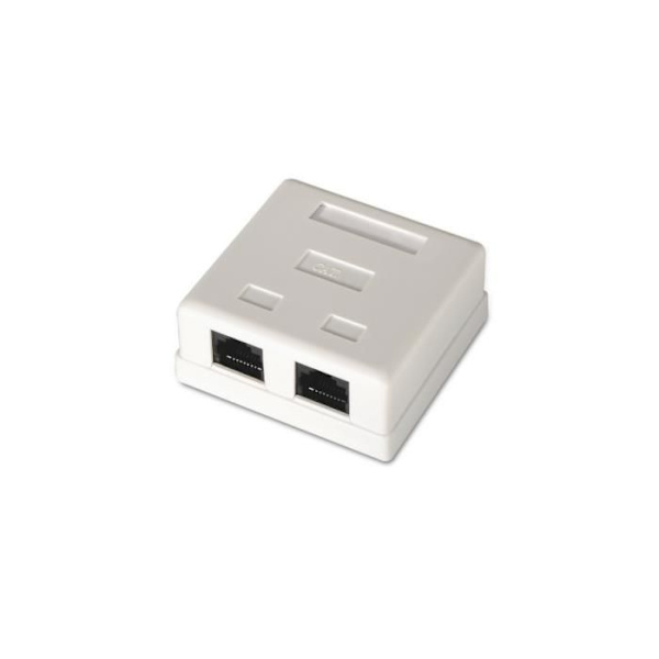 ROSETA DE SUPERFICIE AISENS RJ45 CAT.6 UTP 2 TOMAS BLANCO