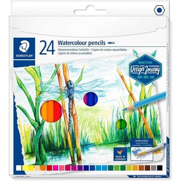 24 färgpennor - Aquarellbara - Assorterade - Staedtler - Design Journey Blandad