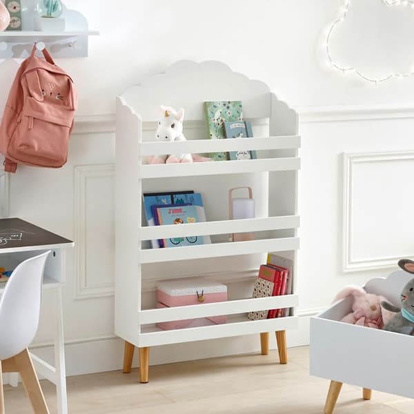 Barnbibliotek "Mjukhet" vit moln H100cm Vit