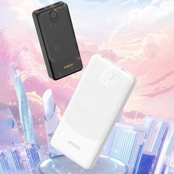 Extern batteri K10 10 000 mAh USB-A 12 W 2,4 A - vit