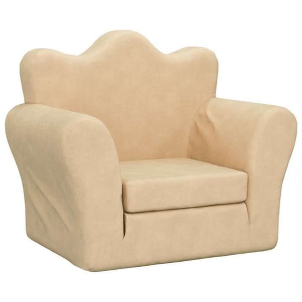 Barnfåtölj - Barnsoffa Vidaxl - 357055 - Barnsängsoffa kräm Fuzzy Mjuk