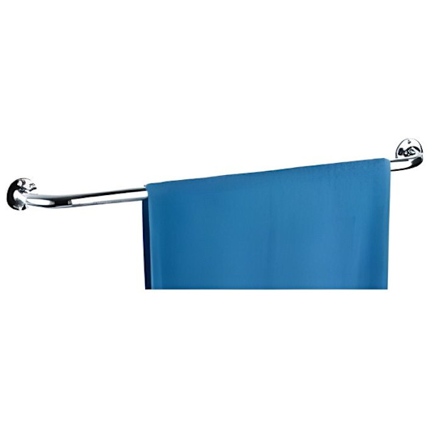WENKO Vägghängd handdukshängare, Basic, Längd 80 cm, Rostfritt stål, 86x6x9,5 cm, Blank Lysande