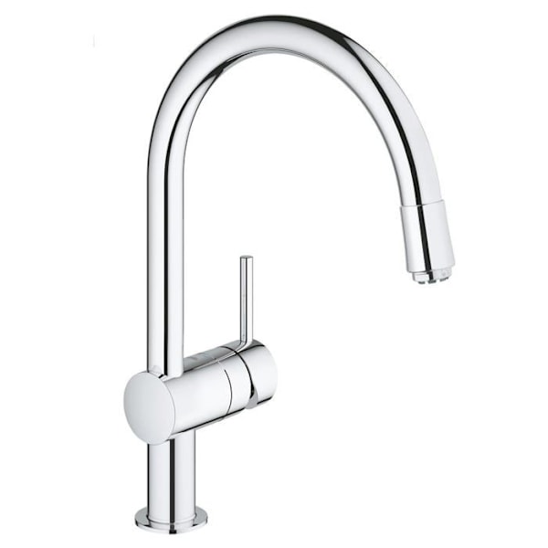 GROHE Minta engreppsblandare med utdragbar luftare och justerbar flödesbegränsare Krom