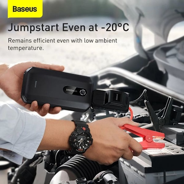 Automatisk startare 2-i-1, 10 000 mAh, 1 000 A - Baseus Super Energy Air (C00245501113-00) - Svart kluster