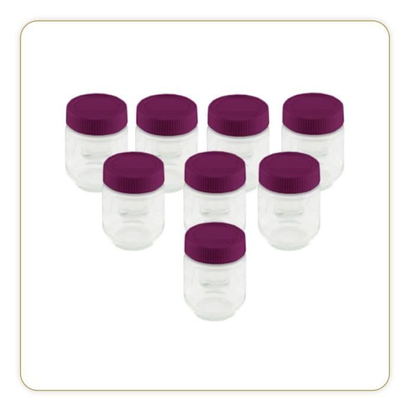 LITTLE BALANCE 8539 Yoghurtgrytor i glas, 190 ml Rosa, klar