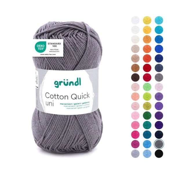 Mode spel - GRÜNDL - 865-110 - Coton Quick - 50 g - Musgrå - 125 m 110 Grå