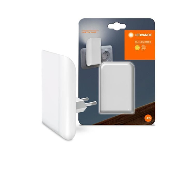 LUNETTA® Glow LEDVANCE väggmonterad LED-nattlampa - Vit - Dag/nattsensor - Attraktiv och funktionell design Vit