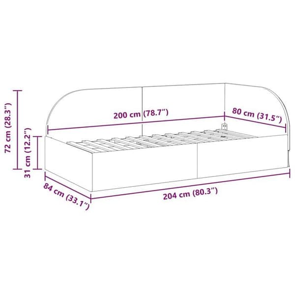 vidaXL Hörnsängram Mörkgrå 80 cm x 200 cm Sammet 42016627 Mörkgrå