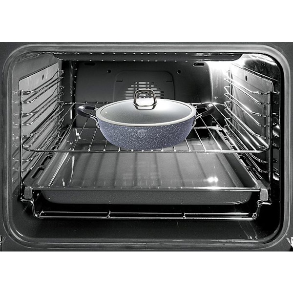 BERLINGERHAUS Rund ugnsform med marmoryta med lock 32 cm Gray Stone Touch Line BH-1157