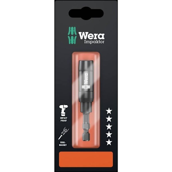 Bitshållare - WERA - 897/4 Impaktor R - Ringmagnet - Snäppring - Hexagonal 1/4"