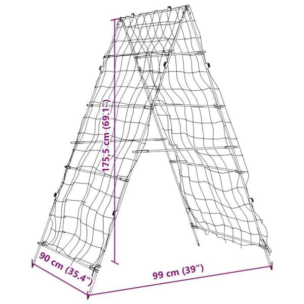 vidaXL Trädgårdsbåge för klätterväxter i A-form av stål, trädgårdsbåge för klätterväxter, 4009281 trellis