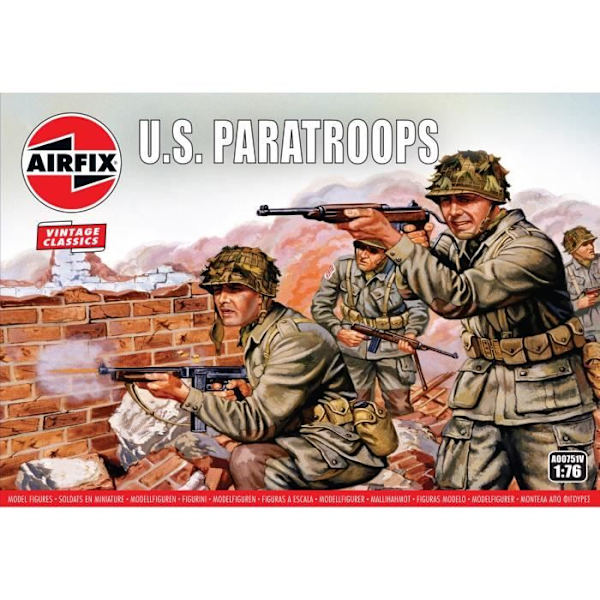 Militärfigurer - AIRFIX - WWII US Paratroops 1:76 - 48 figurer - Interiör - Blandat