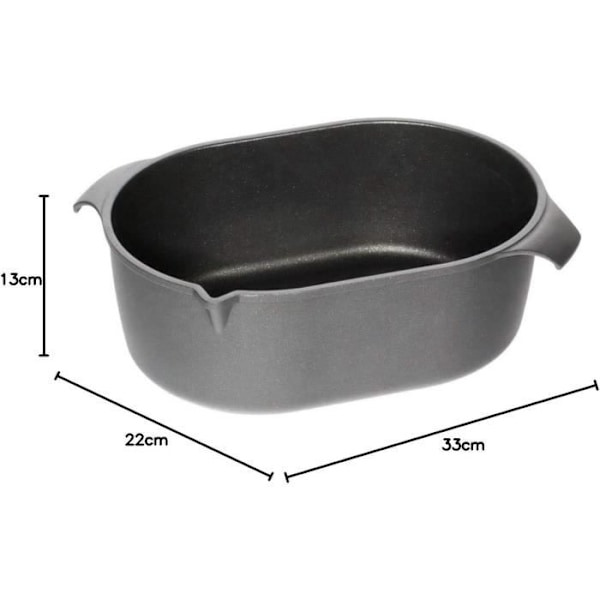 AMT Gastroguss Induktionsgrytan i gjutjärn 33 x 22 cm Mörkgrå