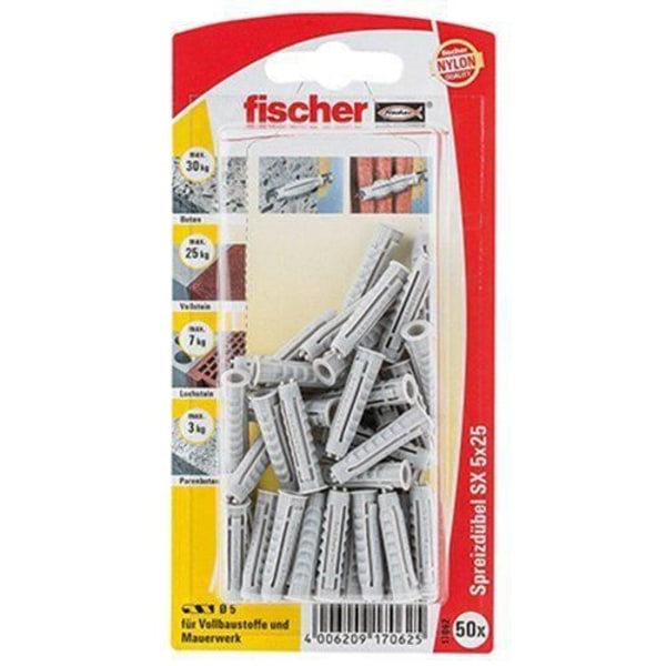 Fischer 17062 Set med 50 SX-ankare 5 x 25 mm K