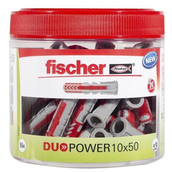 Skruvplugg - GENERISK - DUOPOWER 10 x 50 - Nylon - Pack om 10 - Lätt att installera