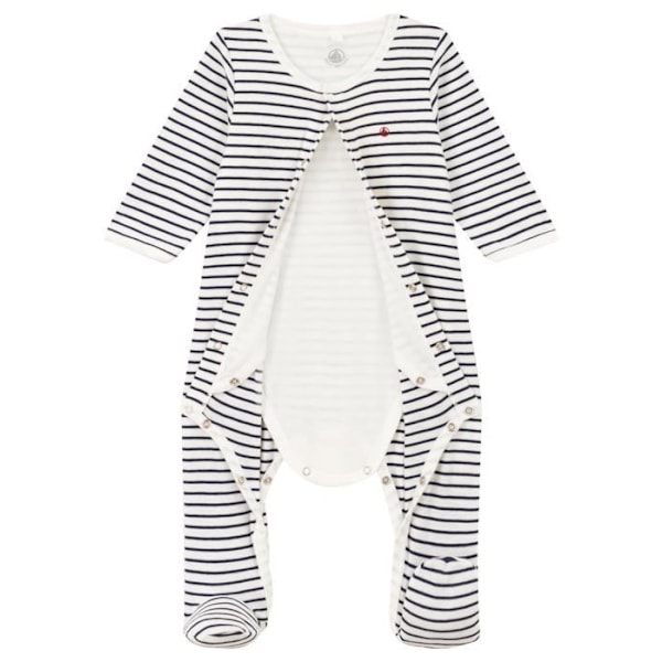 Husse för babypyjamas - pyjamaskåp Petit Bateau - A09IO - Dors Bien pyjamas, Marshmallow/Smoking, 0 Månader Mixte baby