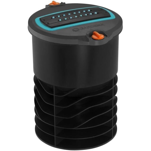 OS140 infällbar oscillerande sprinklersats - GARDENA - Yta 140m² - Räckvidd 15m max - Rektangulär vattning Grå och orange