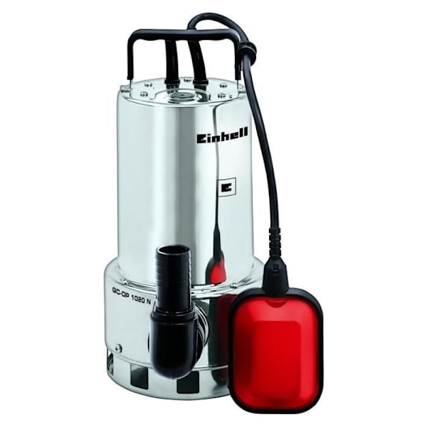 Avloppsvattenpump - EINHELL - GC-DP 1020 N - 1000W - Flöde 18000L/h max - Nedsänkningsdjup 5m Grå och röd