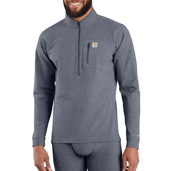 Carhartt Sweatshirt - MBL111B-413-4XL - Base Force Heavyweight Quarter-Zip Knit Herr Grå/marinblå XXXXXL