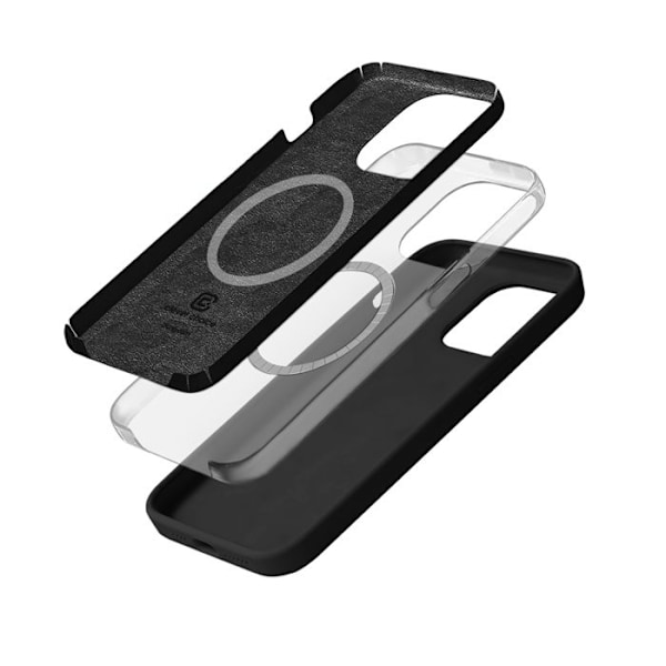 Telefoncase - Crong - iPhone 15 Pro Max - Svart - Mjuk - MagSafe Svart