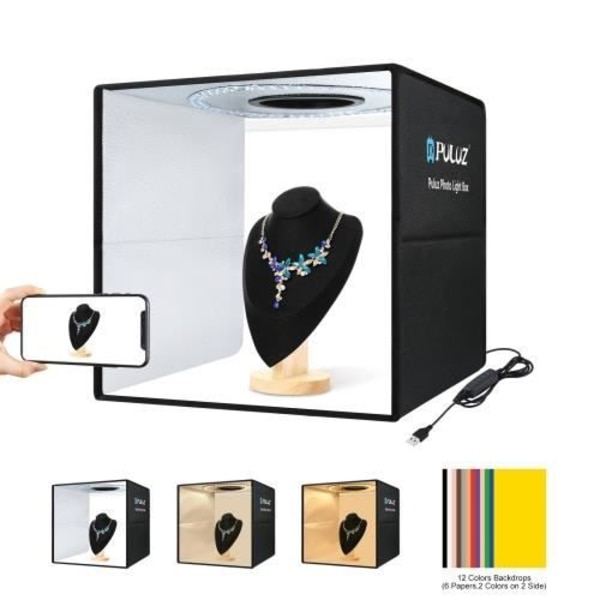 PULUZ 40 cm USB Folding Portable Photo Lighting Studio (svart)