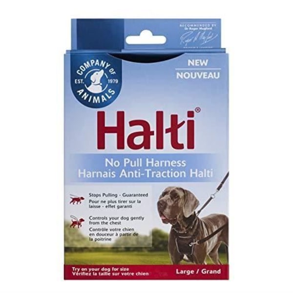 Harnais - HALTI - Ingen drag - Svart - Mellanstorlek - Utomhusbruk Svart