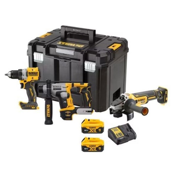 Paket med 3 XR 18V-verktyg (DCD800/DCH172/DCG405) BORSTlösa + 2 5Ah-batterier + laddare + T-STAK-låda - DEWALT - DCK2095D2T-QW