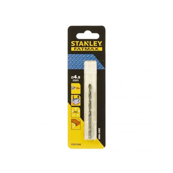 Metallborr - STANLEY - HSS-CNC Fat Max - 4,5 mm - Cylindrisk - Hög precision