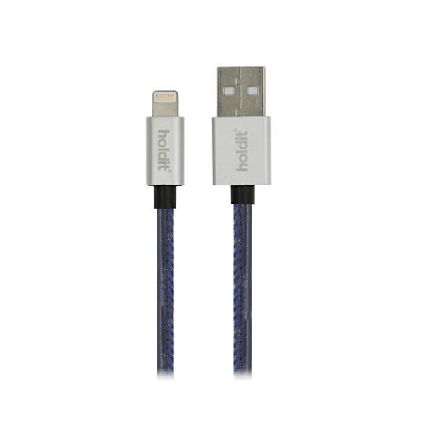 USB/blixtkabel, 1m, blå/silver HOLDIT - 612663 Blå