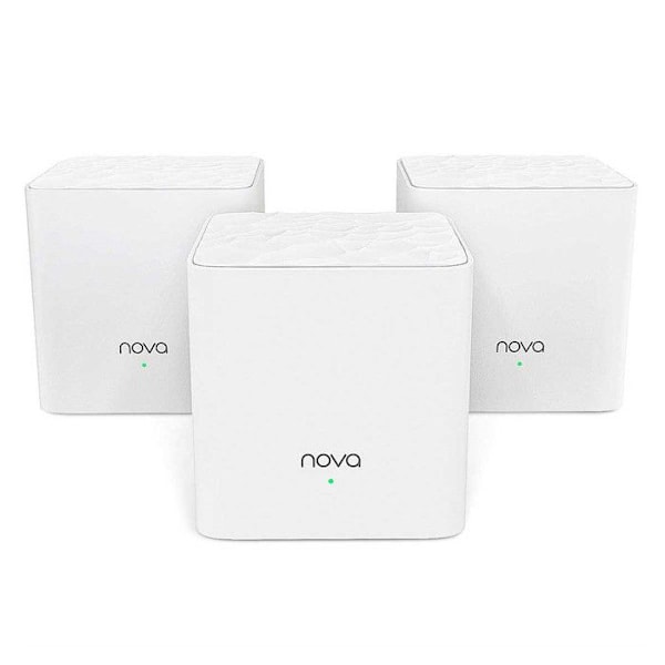 TENDA AC1200 Mesh System 300 m² Täckning, Byt Repeater/Router/Powerline, WiFi Mesh Enkel installation, Nova MW3-3 kuber Vit