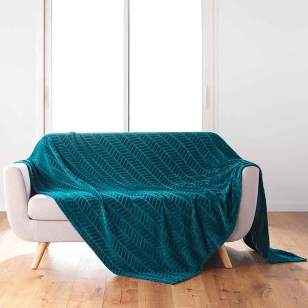 Rutig flanell enhet "Arya" 180x220cm Blå Blå